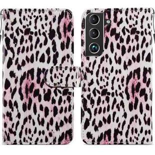 For Samsung Galaxy S22 5G Painted Pattern Horizontal Flip Phone Leather Case with Holder & Card Slots & Photo Frame(Leopard)