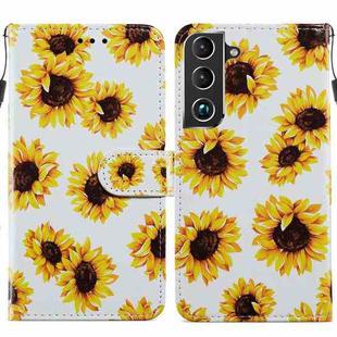 For Samsung Galaxy S22+ 5G Painted Pattern Horizontal Flip Phone Leather Case with Holder & Card Slots & Photo Frame(Sunflower)
