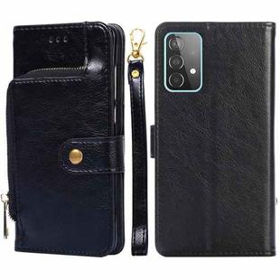 For Samsung Galaxy A52s 5G Zipper Bag Horizontal Flip Leather Phone Case with Holder & Card Slots & Lanyard(Black)