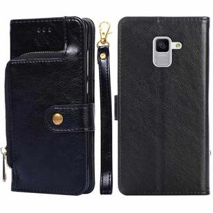 For Samsung Galaxy Feel 2 (Japan Ver.) Zipper Bag Horizontal Flip Leather Phone Case with Holder & Card Slots & Lanyard(Black)