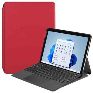 For Microsoft Surface Pro 8 Solid Color Electric Pressed Horizontal Flip Tablet Leather Case with Holder(Red)