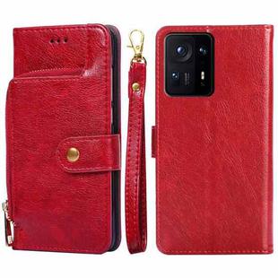 For Xiaomi Mix 4 Zipper Bag Horizontal Flip Leather Phone Case with Holder & Card Slots & Lanyard(Red)