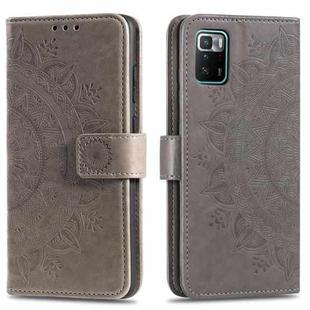 For Xiaomi Poco X3 GT Totem Flower Embossed Horizontal Flip Phone Leather Case with Holder & Card Slots & Wallet(Grey)