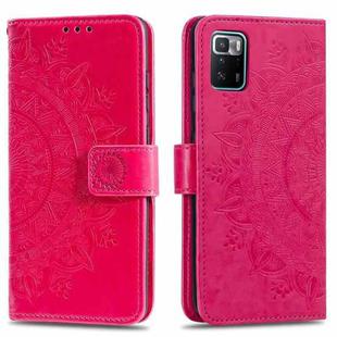 For Xiaomi Poco X3 GT Totem Flower Embossed Horizontal Flip Phone Leather Case with Holder & Card Slots & Wallet(Red)