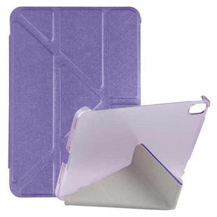 For iPad mini 6 Silk Texture Horizontal Deformation Flip Tablet Leather Case with Holder(Purple)
