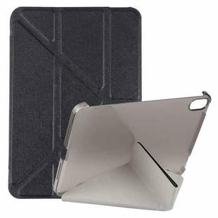 For iPad mini 6 Silk Texture Horizontal Deformation Flip Tablet Leather Case with Holder(Black)