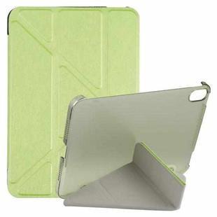 For iPad mini 6 Silk Texture Horizontal Deformation Flip Tablet Leather Case with Holder(Green)