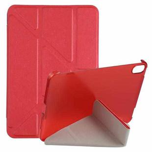 For iPad mini 6 Silk Texture Horizontal Deformation Flip Tablet Leather Case with Holder(Red)