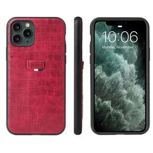 For iPhone 11 Pro Crocodile Texture TPU + Leather Protective Case with Card Slot(Red)