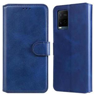 For vivo Y21 / Y33S Classic Calf Texture Horizontal Flip Phone Leather Case(Blue)