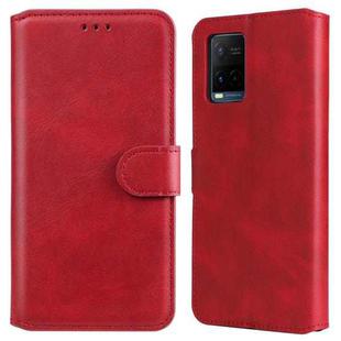 For vivo Y21 / Y33S Classic Calf Texture Horizontal Flip Phone Leather Case(Red)