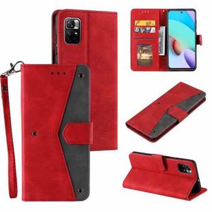 For Xiaomi Redmi Note 11 Pro Stitching Calf Texture Horizontal Flip Phone Leather Case with Holder & Card Slots & Wallet(Red)