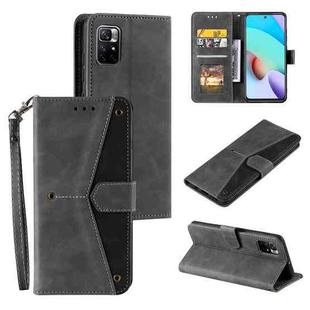 For Xiaomi Redmi Note 11 Pro Stitching Calf Texture Horizontal Flip Phone Leather Case with Holder & Card Slots & Wallet(Grey)