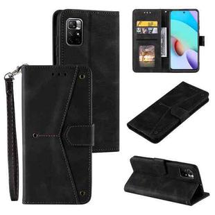 For Xiaomi Redmi Note 11 Pro Stitching Calf Texture Horizontal Flip Phone Leather Case with Holder & Card Slots & Wallet(Black)