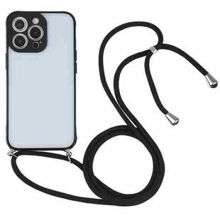 Candy Transparent Phone Case with Lanyard For iPhone 13 Pro Max(Black)