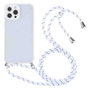 Candy Transparent Phone Case with Lanyard For iPhone 13 Pro Max(White)