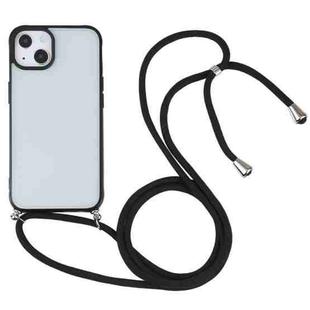 Candy Transparent Phone Case with Lanyard For iPhone 13 mini(Black)