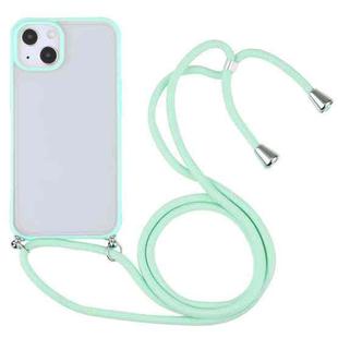 Candy Transparent Phone Case with Lanyard For iPhone 13(Mint Green)