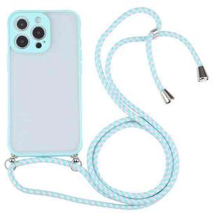 Candy Transparent Phone Case with Lanyard For iPhone 12 Pro Max(Blue)