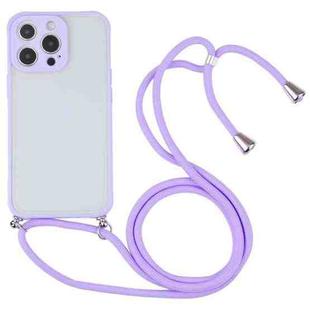 Candy Transparent Phone Case with Lanyard For iPhone 11 Pro(Purple)