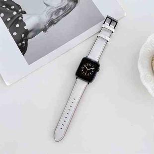 Oil Edge Bright Surface Leather Watch Band For Apple Watch Series 8&7 41mm / SE 2&6&SE&5&4 40mm / 3&2&1 38mm(White)