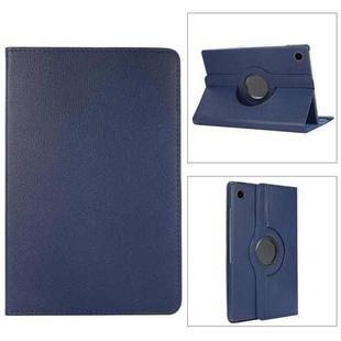 For Samsung Galaxy Tab A8 360 Degree Rotation Litchi Texture Tablet Leather Case with Holder & Sleep / Wake-up Function(Dark Blue)