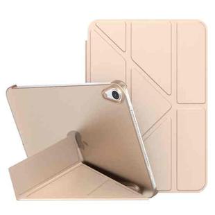 For iPad mini 6 Double-sided Matte Translucent PC Deformation Tablet Leather Case with Holder & Sleep / Wake-up Function(Gold)