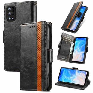 For Doogee N40 Pro CaseNeo Splicing Dual Magnetic Buckle Leather Case with Holder & Card Slots & Wallet(Black)