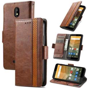 For Vodafone Smart E11 CaseNeo Splicing Dual Magnetic Buckle Leather Case with Holder & Card Slots & Wallet(Brown)