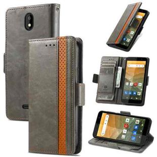 For Vodafone Smart E11 CaseNeo Splicing Dual Magnetic Buckle Leather Case with Holder & Card Slots & Wallet(Grey)