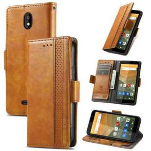 For Vodafone Smart E11 CaseNeo Splicing Dual Magnetic Buckle Leather Case with Holder & Card Slots & Wallet(Khaki)