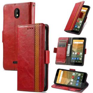 For Vodafone Smart E11 CaseNeo Splicing Dual Magnetic Buckle Leather Case with Holder & Card Slots & Wallet(Red)