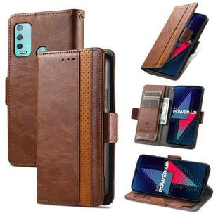 For Wiko Power U30 CaseNeo Splicing Dual Magnetic Buckle Leather Case with Holder & Card Slots & Wallet(Brown)