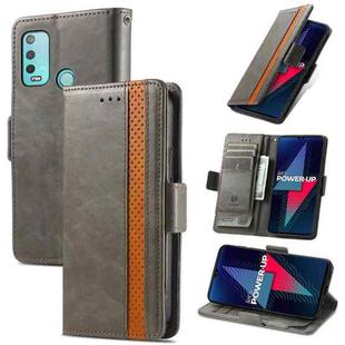 For Wiko Power U30 CaseNeo Splicing Dual Magnetic Buckle Leather Case with Holder & Card Slots & Wallet(Grey)