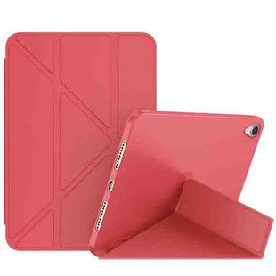 For iPad mini 6 Double-sided Matte Deformation TPU Tablet Leather Case with Holder & Sleep / Wake-up Function(Red)