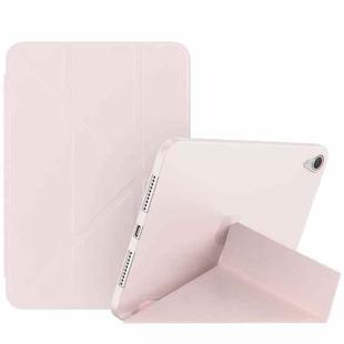 For iPad mini 6 Double-sided Matte Deformation TPU Tablet Leather Case with Holder & Sleep / Wake-up Function(Pink)