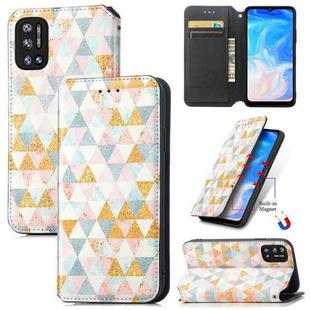 For Doogee N40 Pro CaseNeo Colorful Magnetic Leather Case with Holder & Card Slot & Wallet(Rhombus)