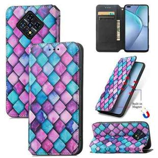 For Infinix Zero 8 CaseNeo Colorful Magnetic Leather Case with Holder & Card Slot & Wallet(Purple Scales)