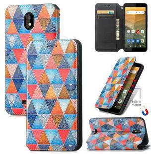 For Vodafone Smart E11 CaseNeo Colorful Magnetic Leather Case with Holder & Card Slot & Wallet(Rhombus Mandala)