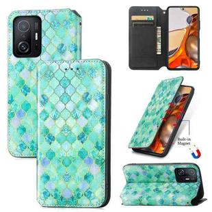 For Xiaomi 11T / 11T Pro CaseNeo Colorful Magnetic Leather Case with Holder & Card Slot & Wallet(Emerald)