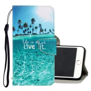 For iPhone 6 / 6s 3D Colored Drawing Horizontal Flip PU Leather Case with Holder & Card Slots & Wallet(Coconut Tree)