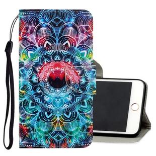 For iPhone 6 Plus / 6s Plus 3D Colored Drawing Horizontal Flip PU Leather Case with Holder & Card Slots & Wallet(Mandala)