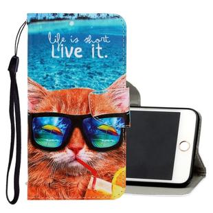 For iPhone 6 Plus / 6s Plus 3D Colored Drawing Horizontal Flip PU Leather Case with Holder & Card Slots & Wallet(Underwater Cat)