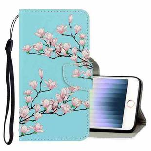 For iPhone SE 2022 / SE 2020 / 8 / 7 3D Colored Drawing Horizontal Flip PU Leather Case with Holder & Card Slots & Wallet(Magnolia)