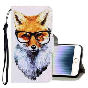 For iPhone SE 2022 / SE 2020 / 8 / 7 3D Colored Drawing Horizontal Flip PU Leather Case with Holder & Card Slots & Wallet(Fox)