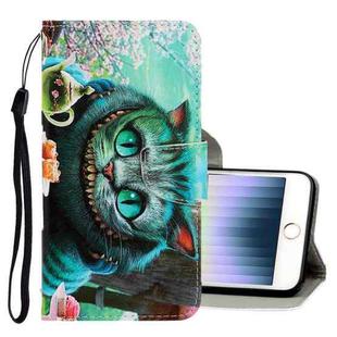 For iPhone SE 2022 / SE 2020 / 8 / 7 3D Colored Drawing Horizontal Flip PU Leather Case with Holder & Card Slots & Wallet(Green Eyes)