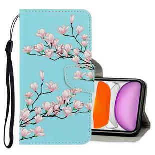 For iPhone 11 3D Colored Drawing Horizontal Flip PU Leather Case with Holder & Card Slots & Wallet(Magnolia)