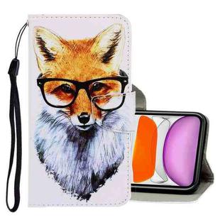 For iPhone 11 3D Colored Drawing Horizontal Flip PU Leather Case with Holder & Card Slots & Wallet(Fox)