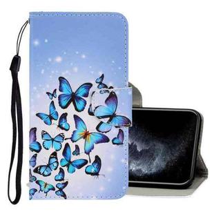 For iPhone 11 Pro 3D Colored Drawing Horizontal Flip PU Leather Case with Holder & Card Slots & Wallet(Multiple Butterflies)