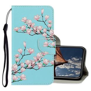 For iPhone X / XS 3D Colored Drawing Horizontal Flip PU Leather Case with Holder & Card Slots & Wallet(Magnolia)